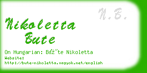 nikoletta bute business card